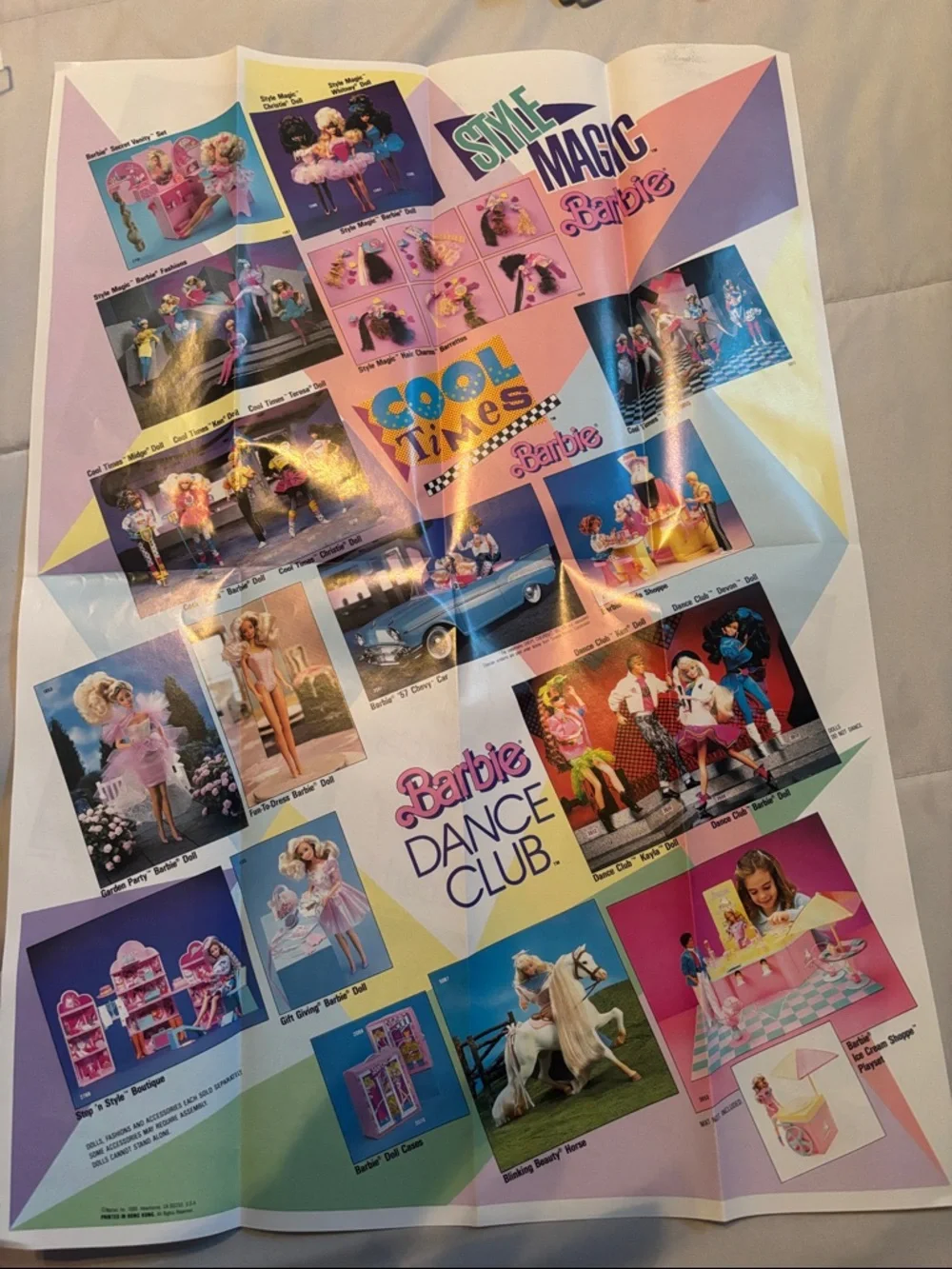Barbie Multi-Scene Promotional Poster - Pink, Purple, Blue 1988